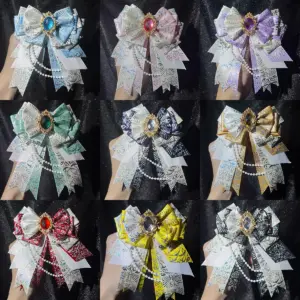 1Pc Cute Bow Tie, 12 Colors, Handmade DIY Finished Product, Two-Dimensional Lolita Cosplay, Anime Exhibition Decoration, Celebrity Support Decoration Pin Bow Tie