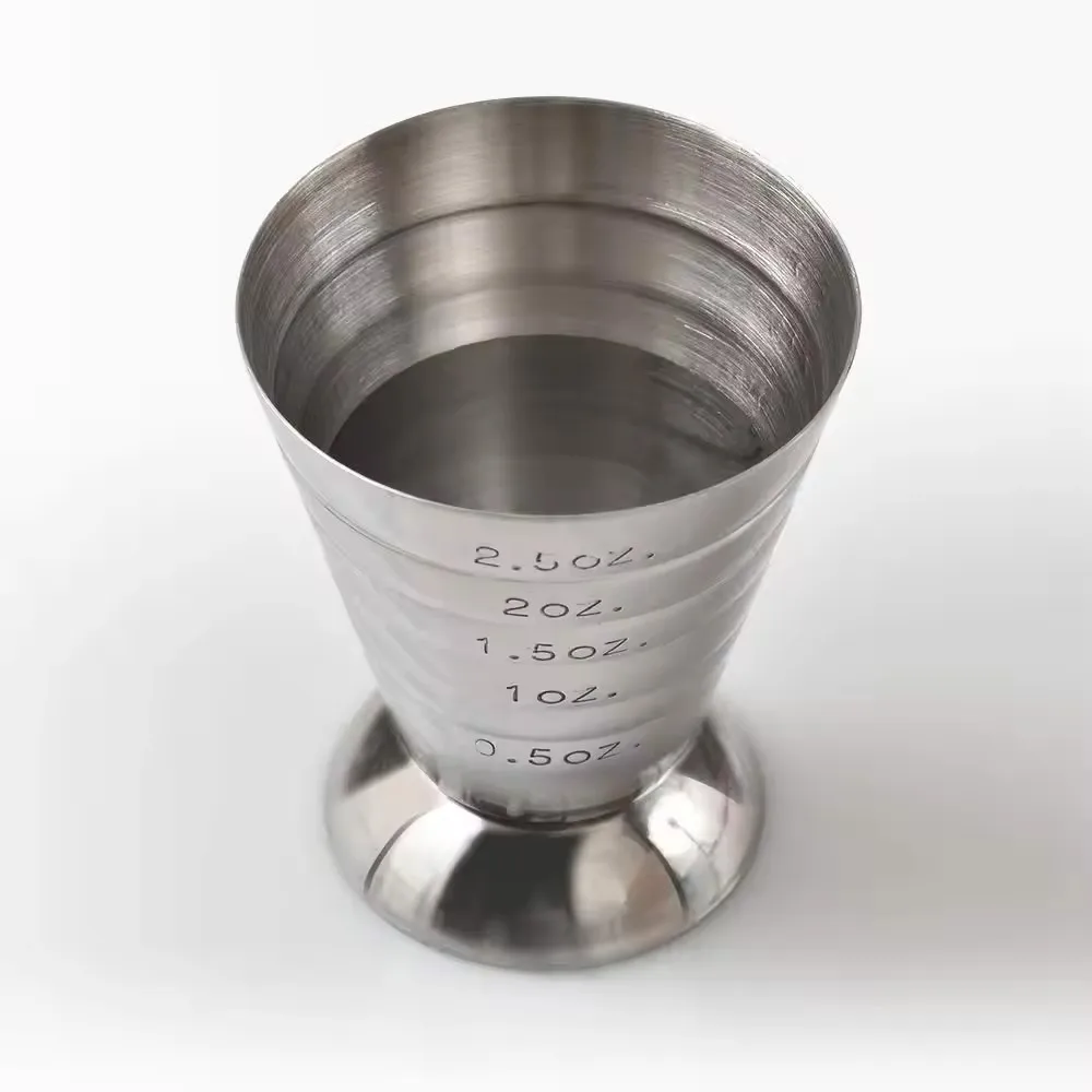 1pc 75ML Stainless Steel Measuring Cup Cocktail Tools Mixing Drink Accessories Three Scale Wine Measuring Cups For Home Party