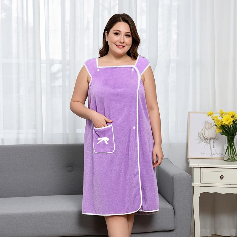 1pc Bath Towel Household Women Wearable Wrap Adults Absorb Water Polyester Dry Hair Skirt Long Style Bathroom Washable Bathrobe