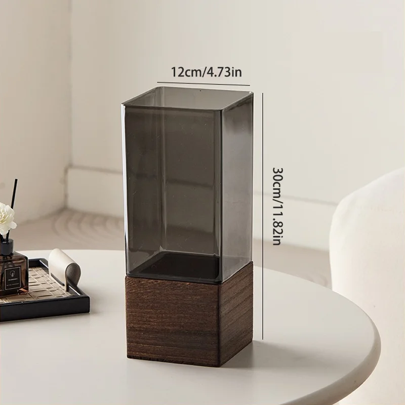 1pc Nordic Style Acrylic Vase with Base, perfect for party table centerpieces, living room decoration, ideal gift for others