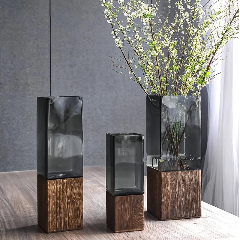 1pc Nordic Style Acrylic Vase with Base, perfect for party table centerpieces, living room decoration, ideal gift for others