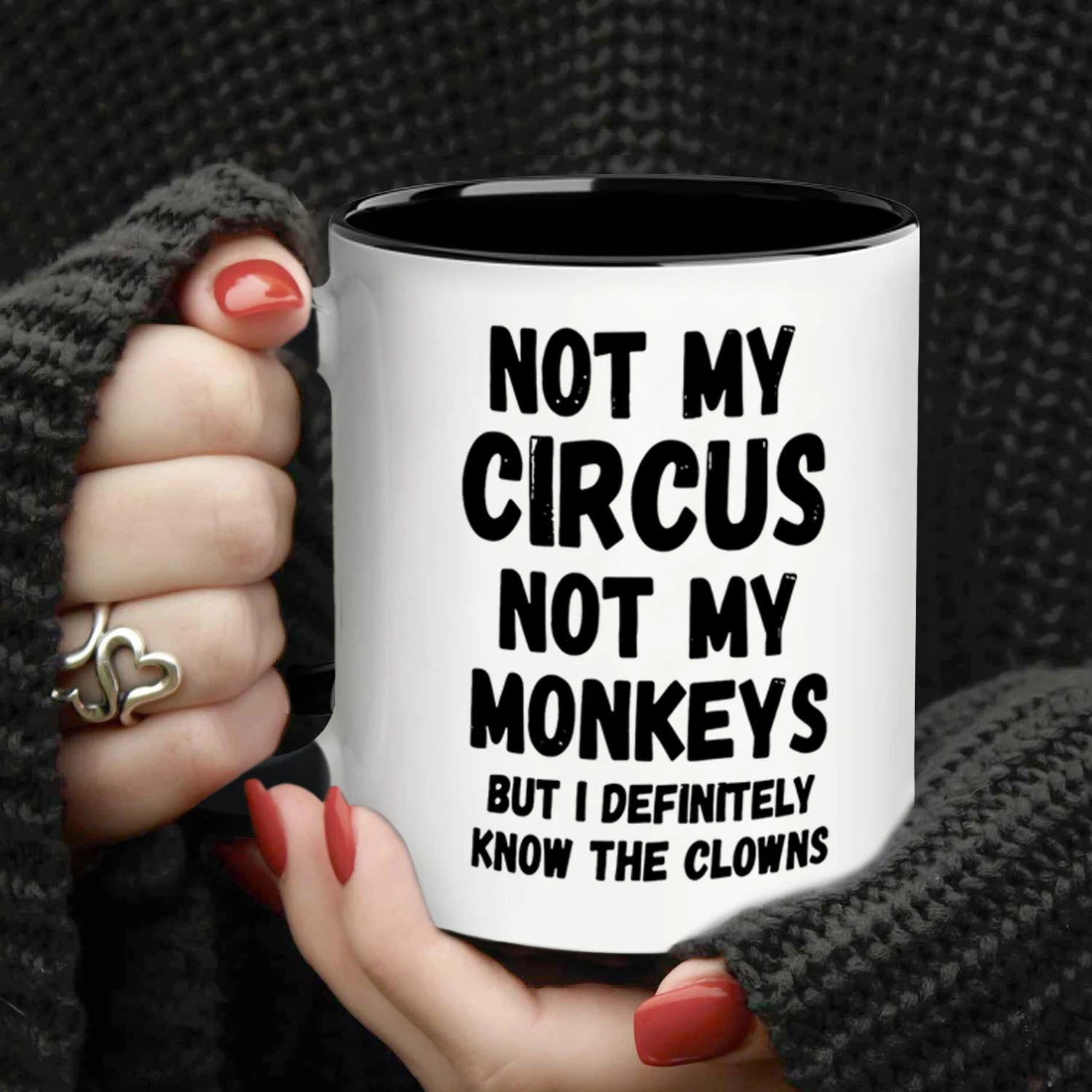 1pc, Not My Circus Not My Monkeys Coffee Mug- Funny, Sarcastic, Motivational, Inspirational birthday gifts for friends,11oz