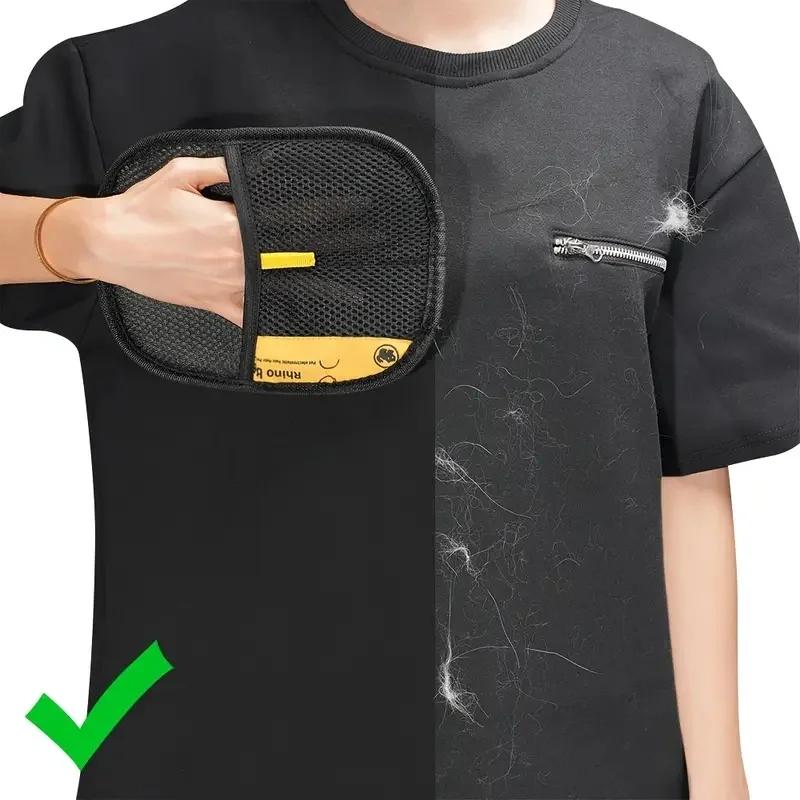 2-Pack Reusable Lint Remover Brushes & Static Electricity Glove for Pet Hair Removal on Furniture, Clothing.