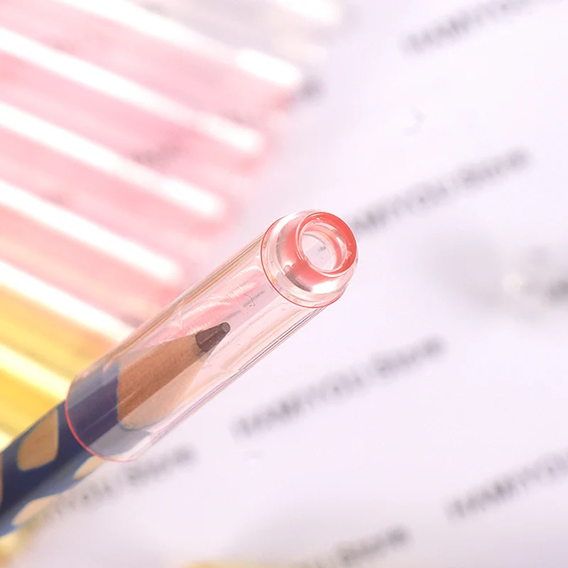 20-5 PCS Clear Plastic Pencil Cap Transparent Pencil Top Pencil Protective Cap Extender Hard sturdy Cute Pink Blue Green Purple