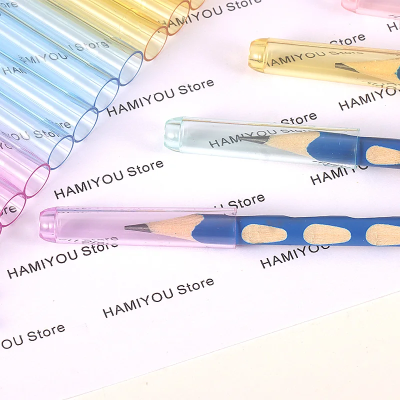 20-5 PCS Clear Plastic Pencil Cap Transparent Pencil Top Pencil Protective Cap Extender Hard sturdy Cute Pink Blue Green Purple