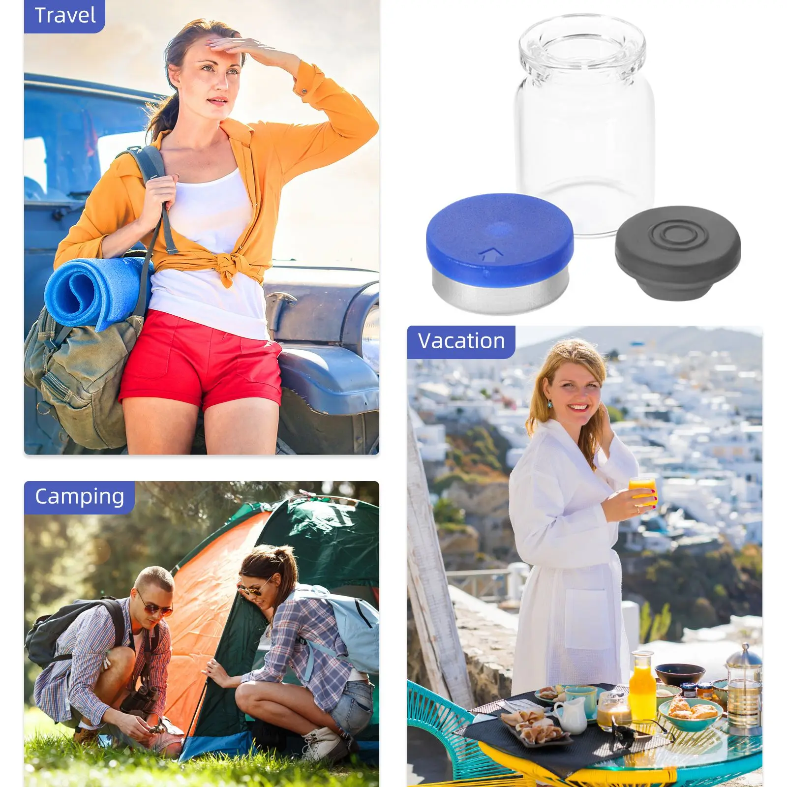 20 Pcs Glass Bottle Containers For Liquids Laboratory Vials Storage Bottles Powder Test Tubes