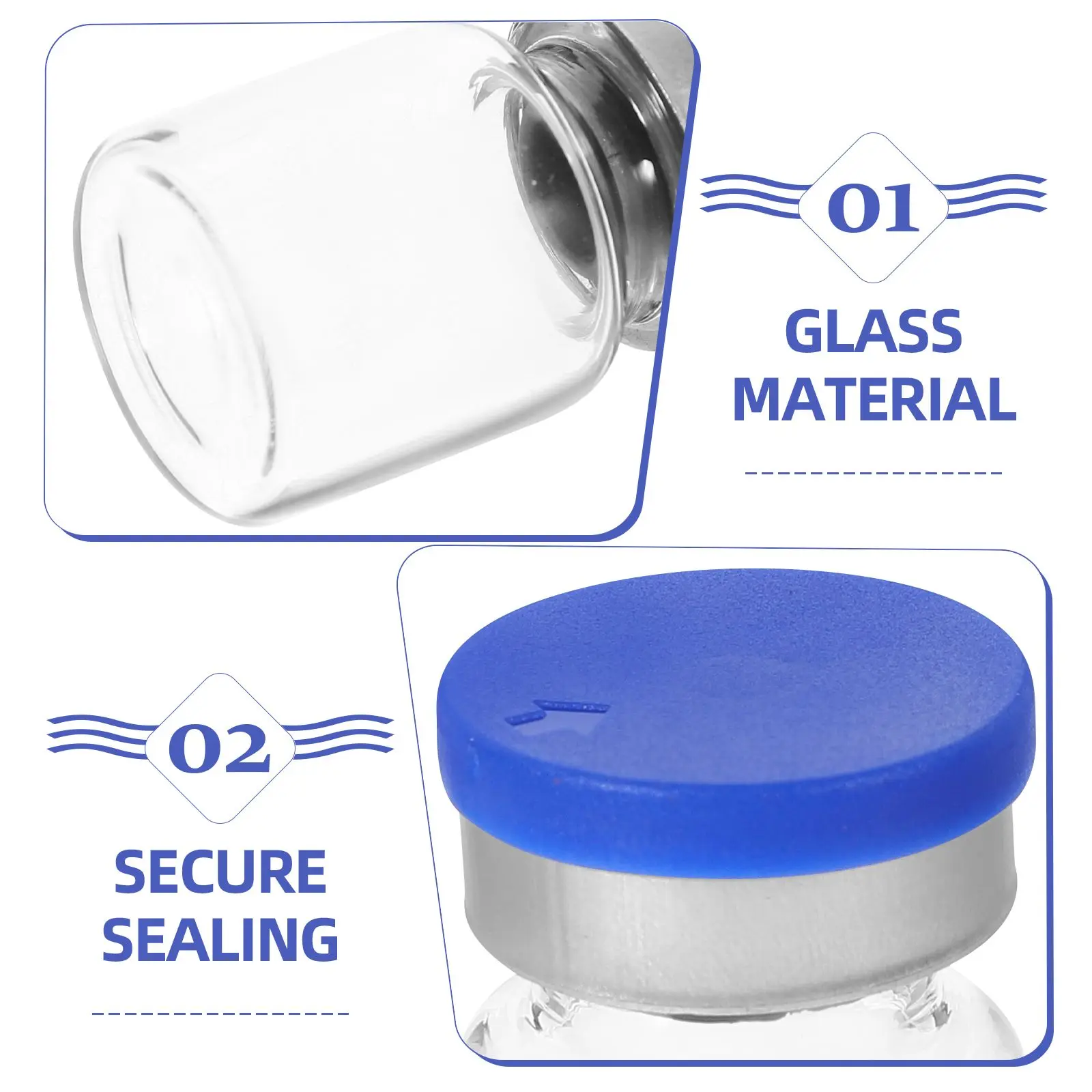 20 Pcs Glass Bottle Containers For Liquids Laboratory Vials Storage Bottles Powder Test Tubes