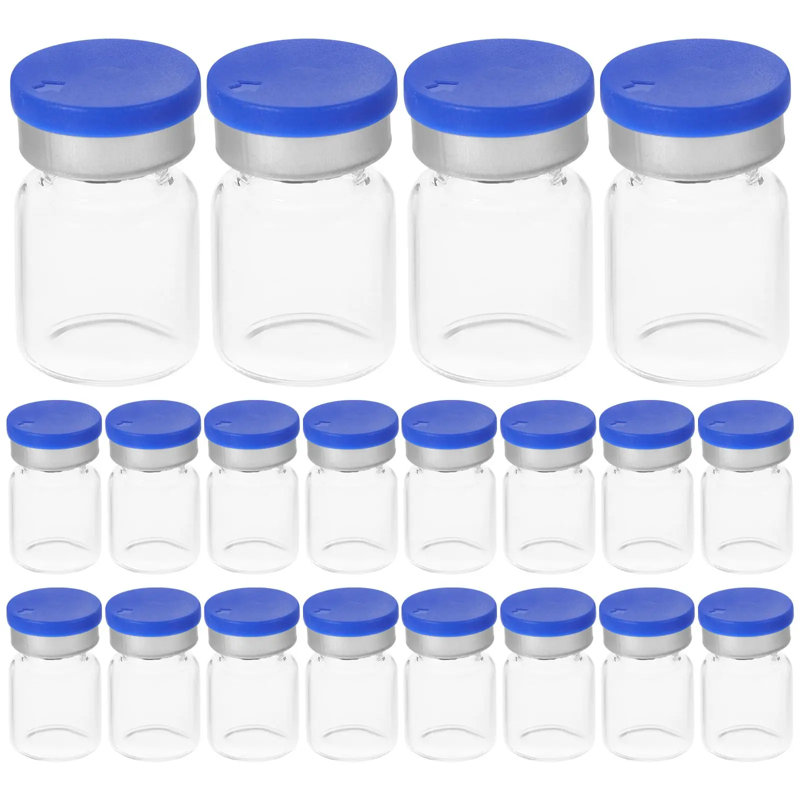 20 Pcs Glass Bottle Containers For Liquids Laboratory Vials Storage Bottles Powder Test Tubes