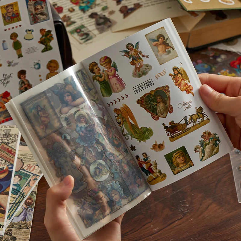 20 Sheets Large size Euramerican Style Sticker Book Washi Paper Journal DIY Material Decoration Memo Pad Scrapbook Stationery