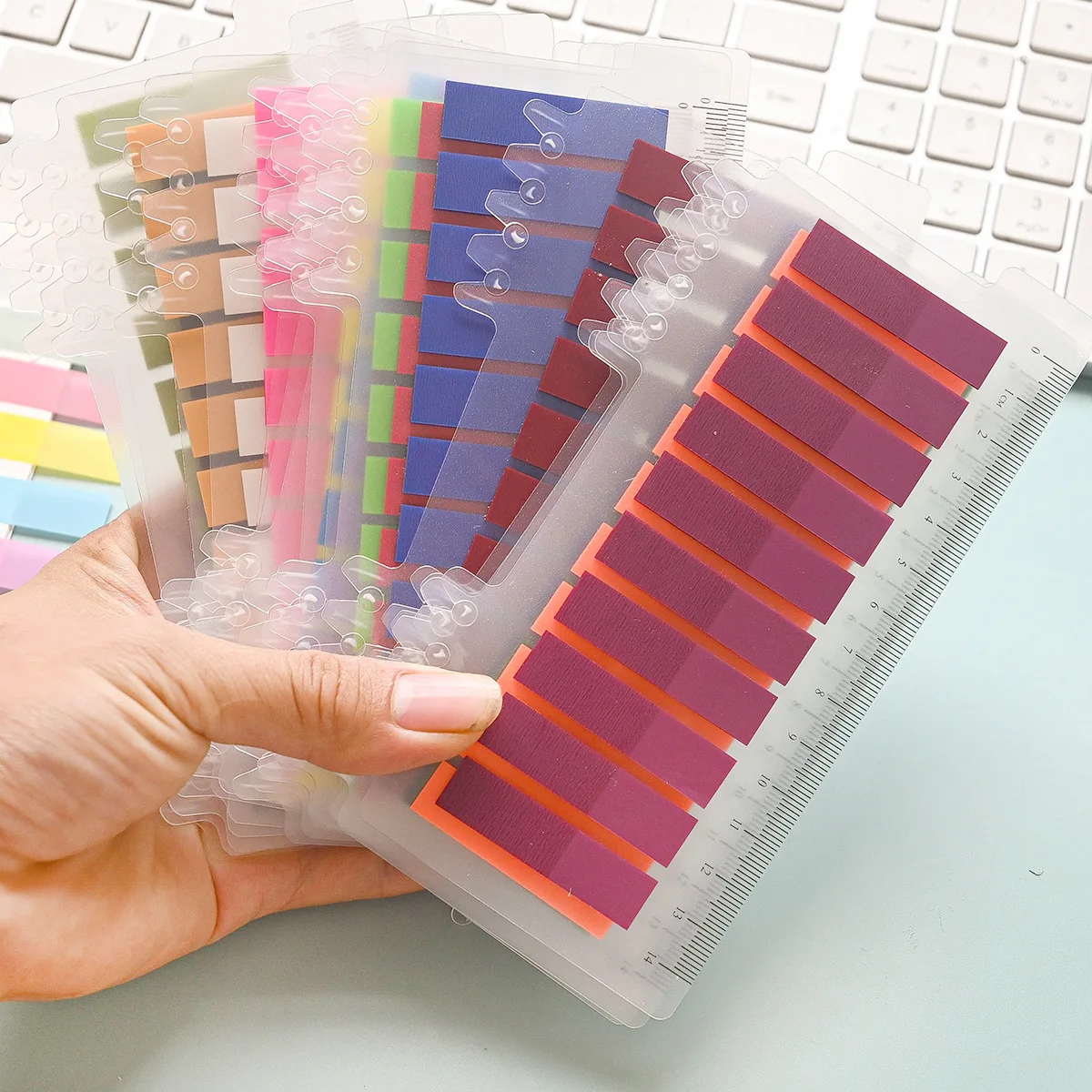 200-3200Sheets Waterproof Sticky Notes, Monochromatic, Plastic Memo Pad with Ruler for School, Office, Student Stationery