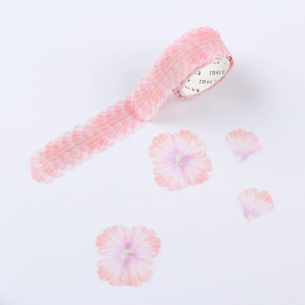 200PCS/Roll Flower Petals Washi Tape DIY Scrapbooking Diary Paper Stickers Roll Cute Adhesive Paper Tape Stationery Sticker