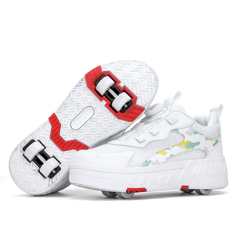 2023 New Fashion Casual Sports 4 Wheels Deformation Sneakers Kids Roller Skate Shoes Boys Girls Children Toys Gift Game Boots