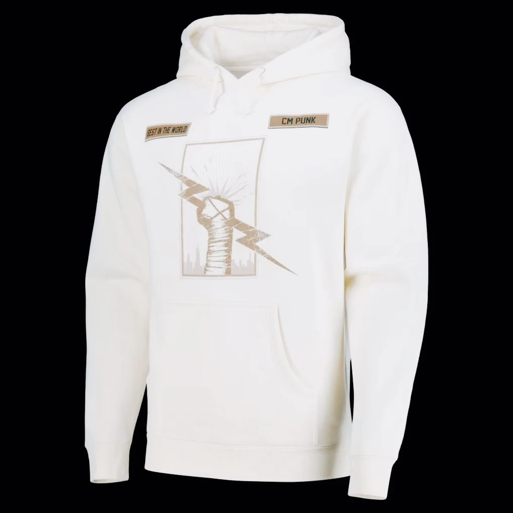 2025 Cream CM Punk Skyline Fist Bone Hoodie Sweatshirt Black Leisure Unisex Printing Clothes Top