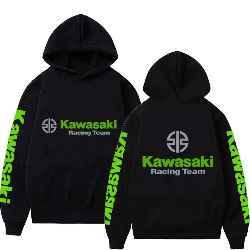 2025 New Spring and Autumn Men's New Kawasaki Motorcycle logo Hoodies Women's Casual Fashion Pullover Couple Street Sweatshirts
