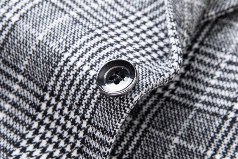 2025 Spring and Autumn Thin Suit Men's Casual Business Striped Suit Men's Youth Fashion Ironing Top Retro Plaid Tops