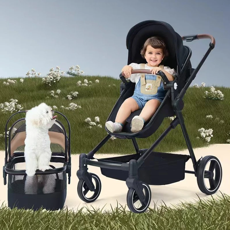 2025newThis Multi-functional Stroller Combines Baby and Pet Functions;It Is Detachable and Can Be Used As A Standalone Stroller.