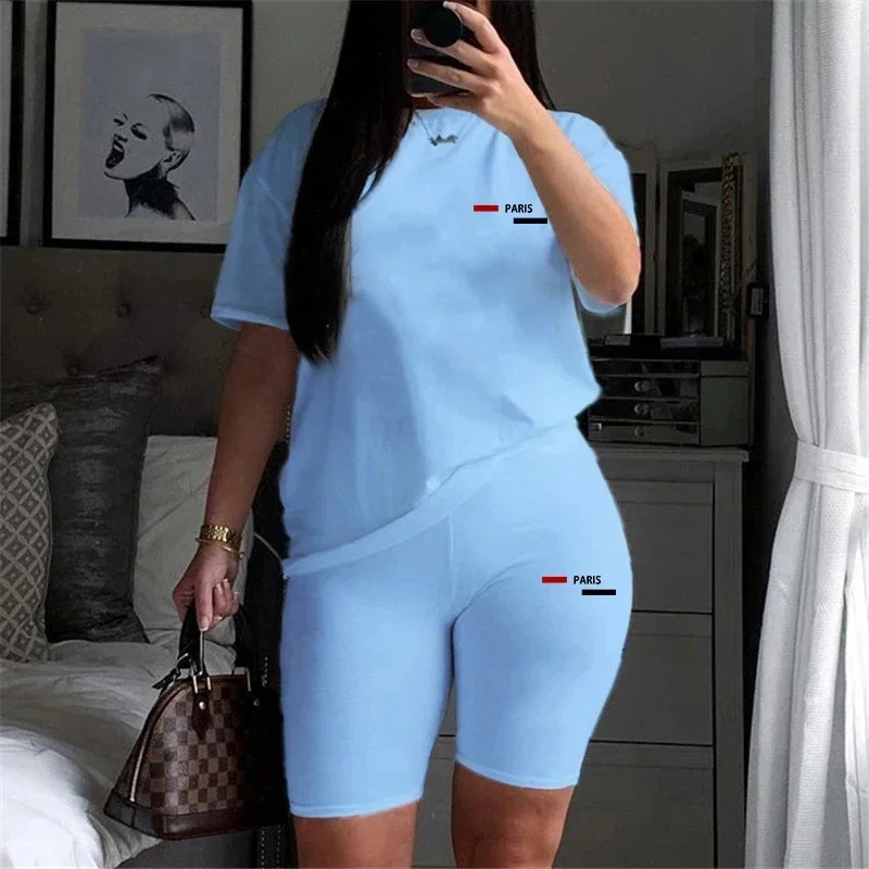 2026 Casual Woman Clothing Summer Two Piece Set for Women T-Shirts O-Neck Shorts Daily Short Sleeve Tracksuit Hot Sales Matching