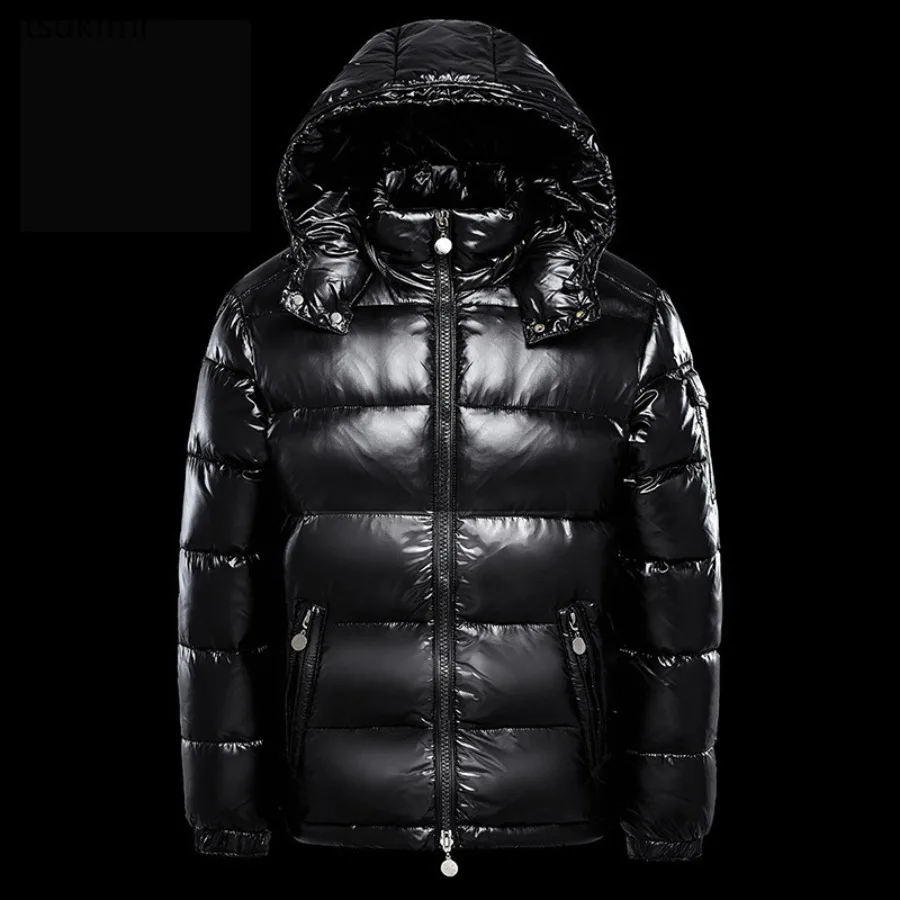 2026 Fashion Waterproof Short Cotton Jackets Men's Black Lightweight Snow Parkas High Quality Glossy Parkas Winter Jackets Male
