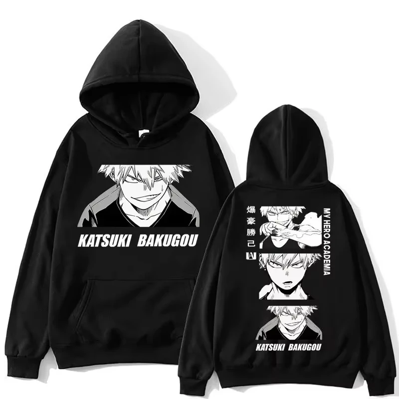 2026 New Japan Anime Peripherals Pullovers My Hero Academia Bakugo Katsuki Grarphic Print Hoodies Men Women Harajuku Sweatshirt
