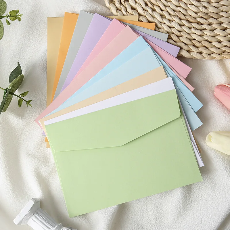 20PCS Macaron/Morandi Solid Color Envelopes - Colorful Jelly Paper Kishu Western Style Blank Envelopes for Invitations/Greeting