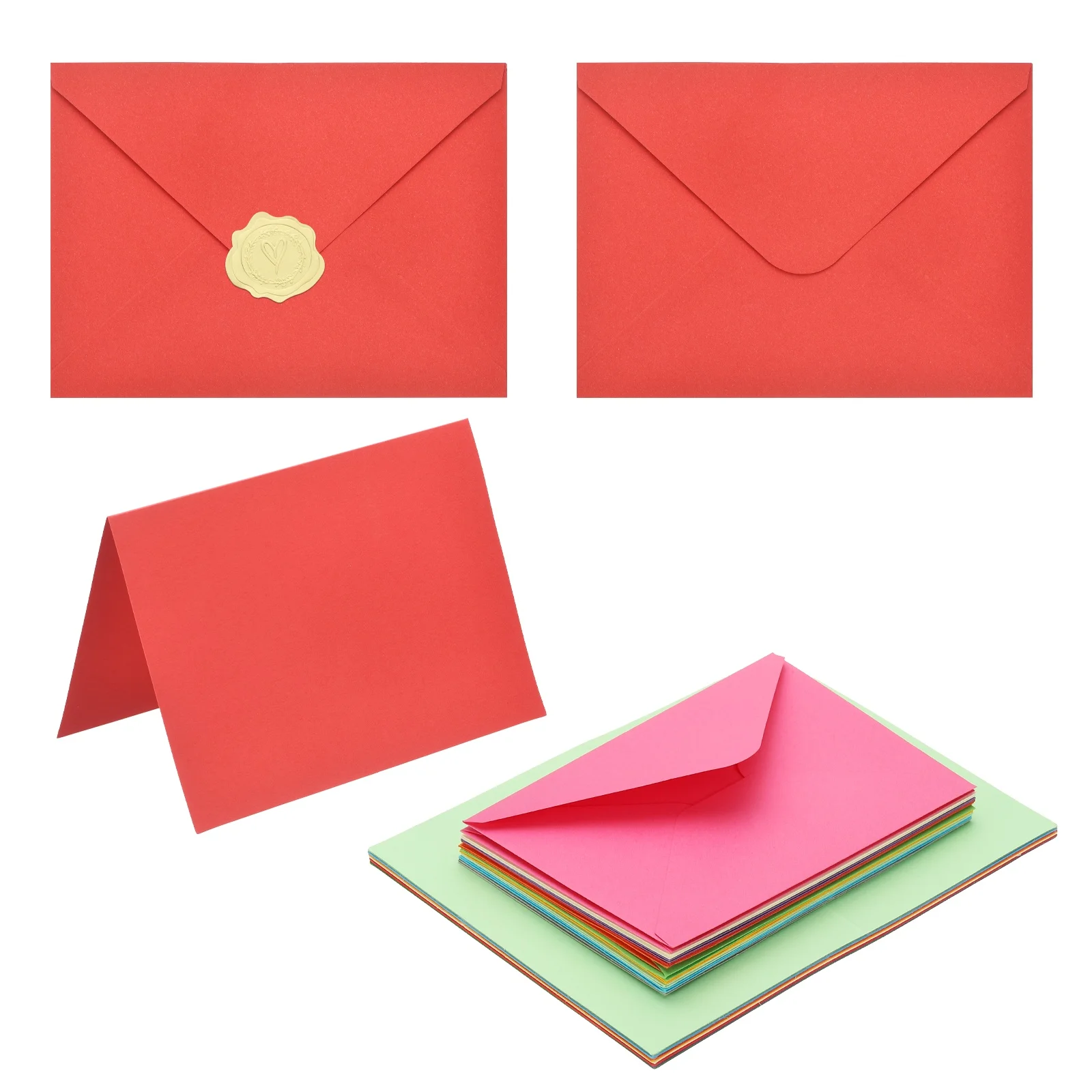 20Pack 5x7 Blank Cards and Envelopes V Flap A7 Envelopes with Cardstock & Gold Stickers Small for Greeting Cards Invitations