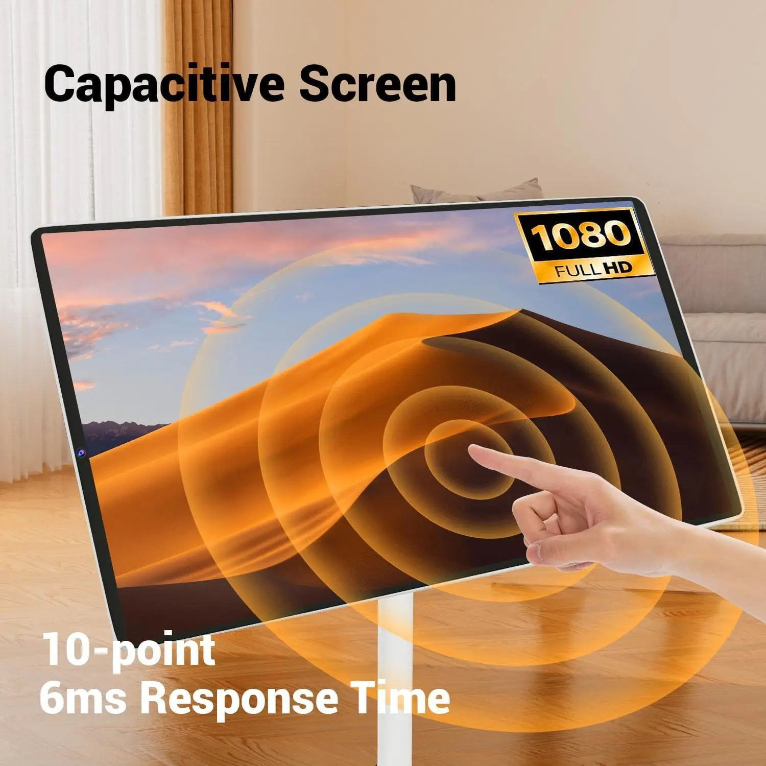 21.5 Inch 1080p Portable Tv Built-in Camera, Portable Touch Screen Monitor Rollable Tablet TV Wireless TV on Wheels Touchscreen