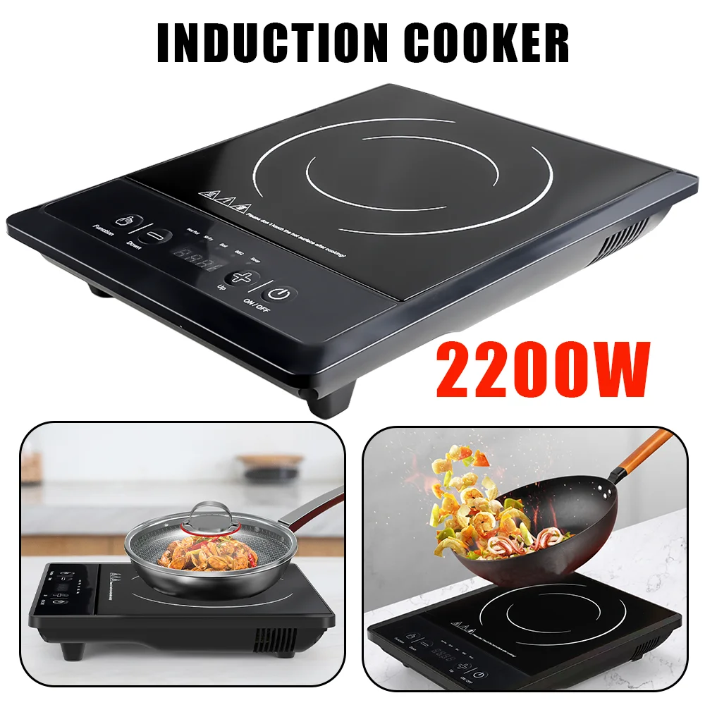 2200W Electric Induction Hob Portable Single Cooker Hot Plate Hobs Cooking Stove