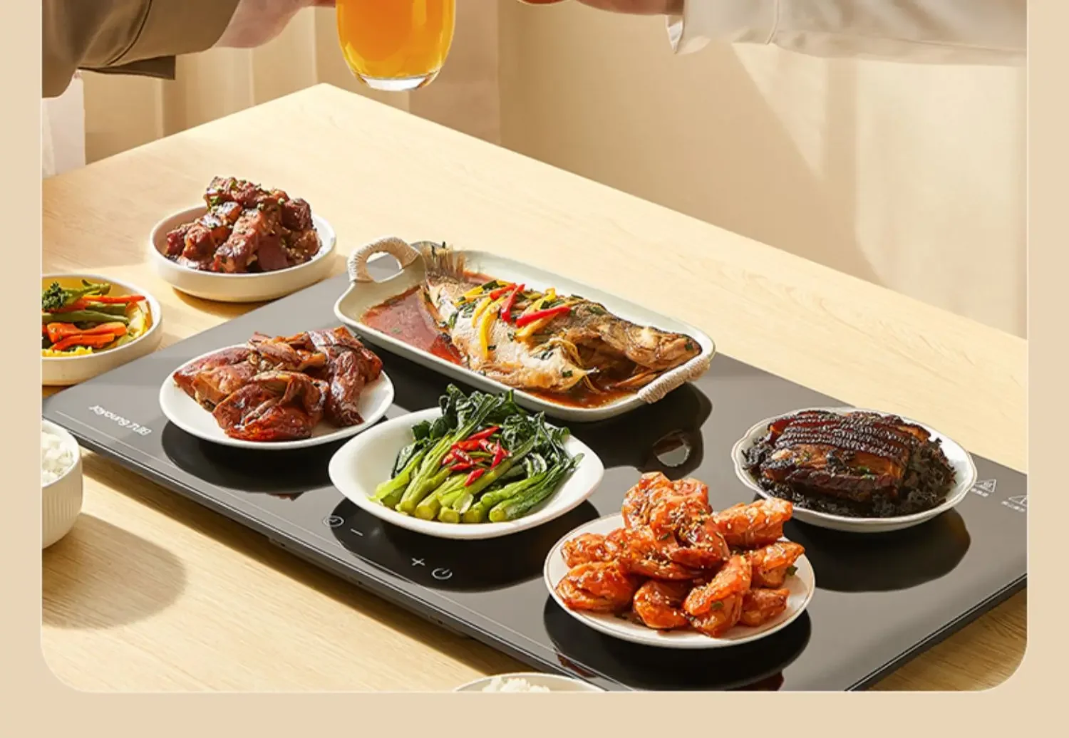 220V Electric Beverage Warmer with Multi-Function Heat Preservation Board for Home Use, Constant Temperature Control AOC