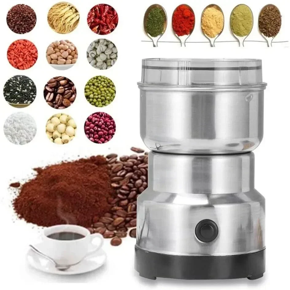 220V Multipurpose Electric Coffee Bean Grinding Tool Stainless Steel Milling Machine for Seeds Spices Herbs Nuts Coffee Grinder