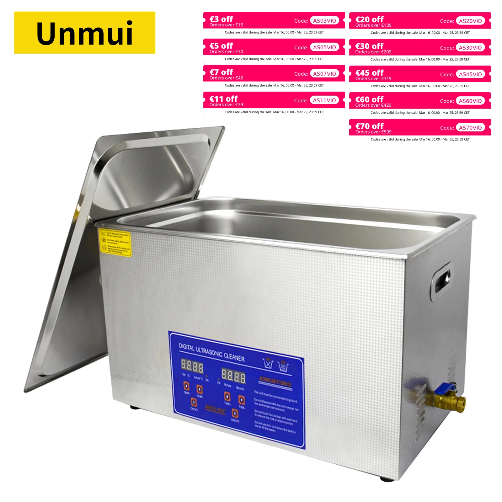 2/3/6/10L/30L Digital Heating Ultrasonic Cleaner 220V 40KHZ Stainless Steel Ultrasound Cleaning Machine Home Appliance