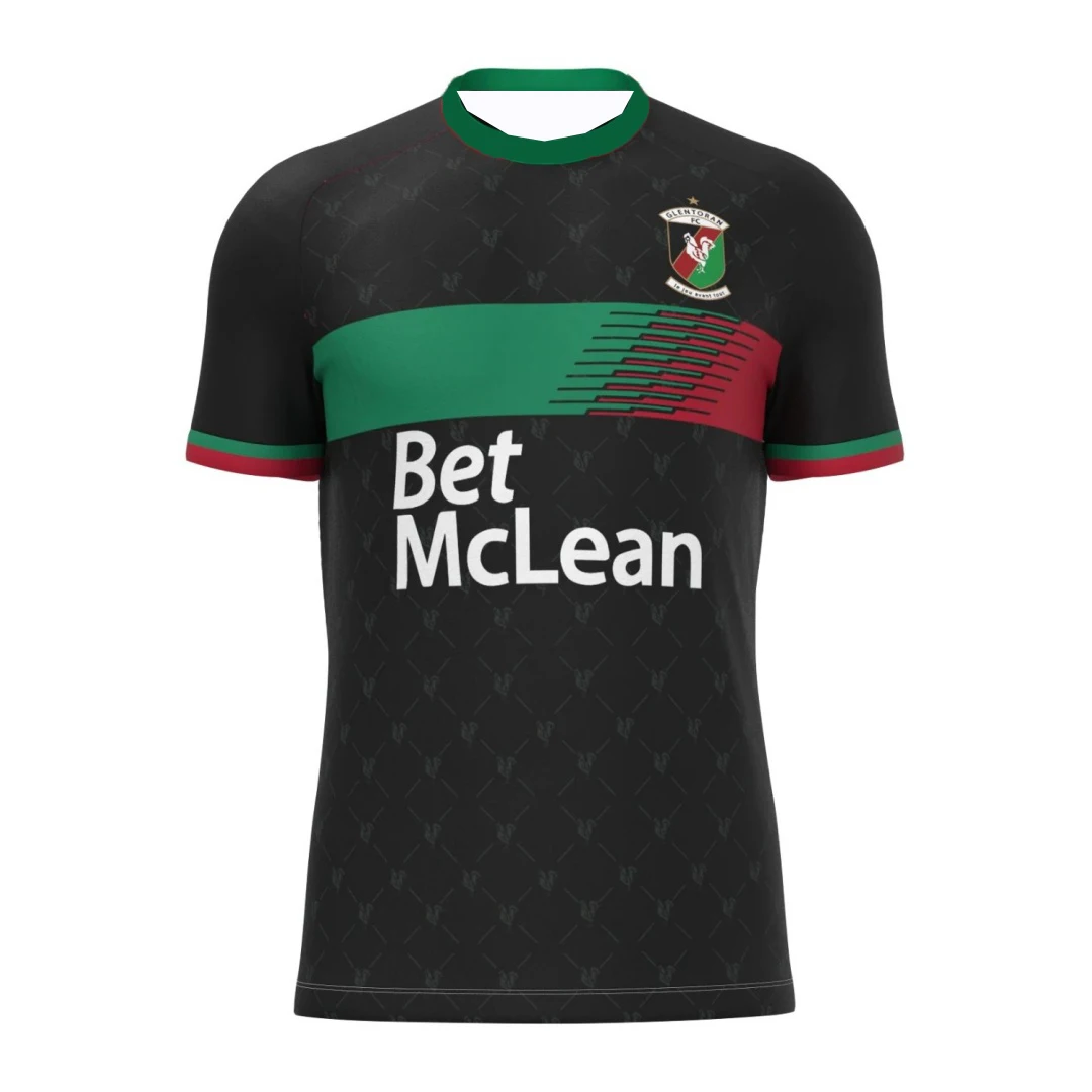 25-26 Glentoran FC home football jersey Northern Ireland jersey Autumn Sports Dry Quickly Men's T-Shirt Kid's Clothing Tee Y2k