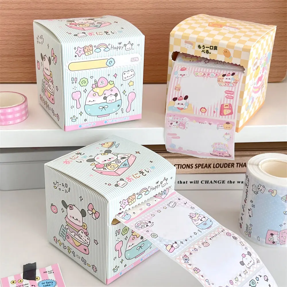 256 pcs/box Pull-Out Sticky Notes Cute Girl Heart Message Stickers Office Stickers Cartoon Sticky Notes