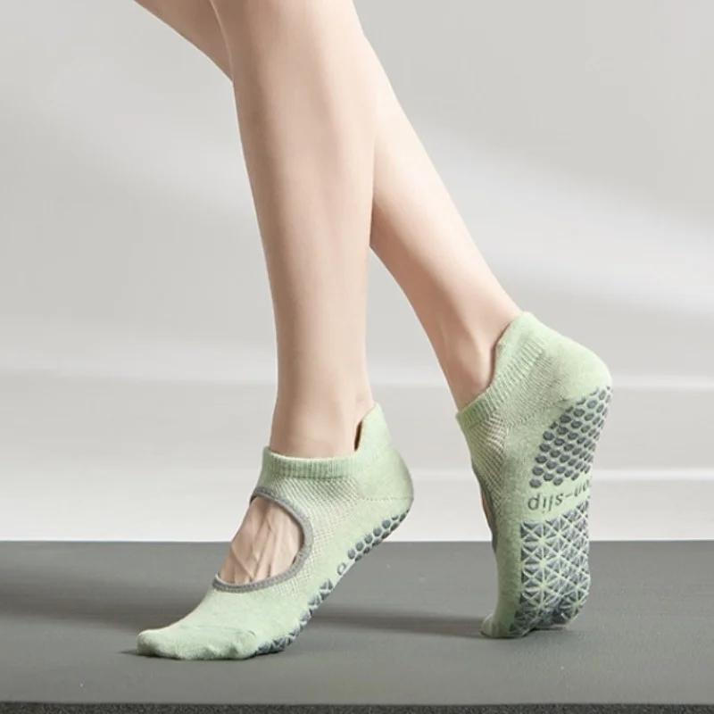 2/6 Pairs Women's Short Open Instep Yoga Socks Indoor Non-slip Floor Socks Adult Pilates Sports Socks