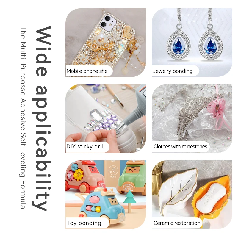 2Pcs E6000 Glue DIY Crystal Rhinestones Craft Tool Needles Epoxy Adhesive Strong Hotfix for Jewelry Clothes Fabric Plastic