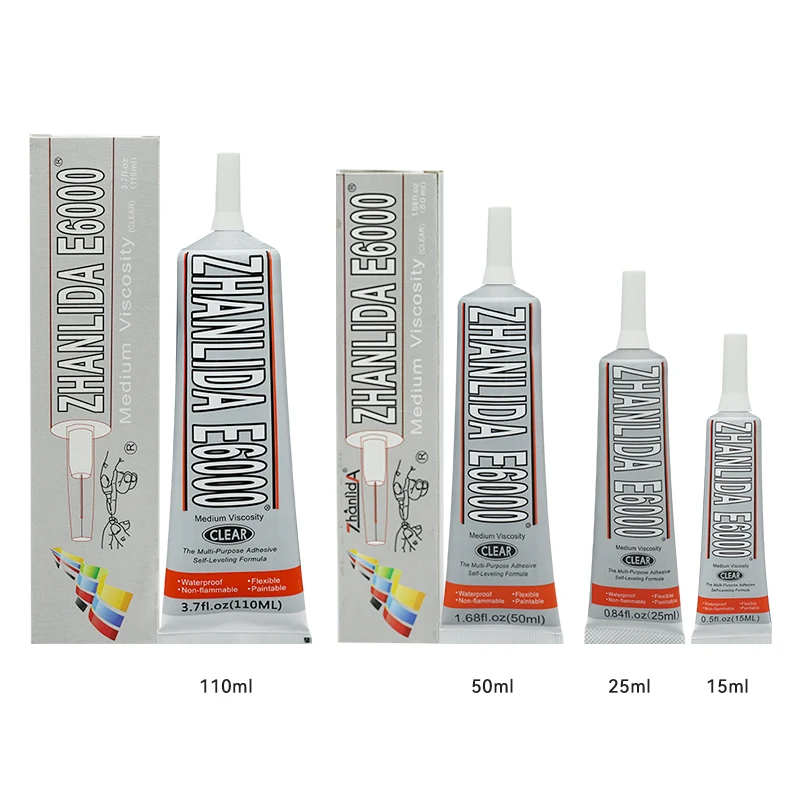 2Pcs E6000 Glue DIY Crystal Rhinestones Craft Tool Needles Epoxy Adhesive Strong Hotfix for Jewelry Clothes Fabric Plastic