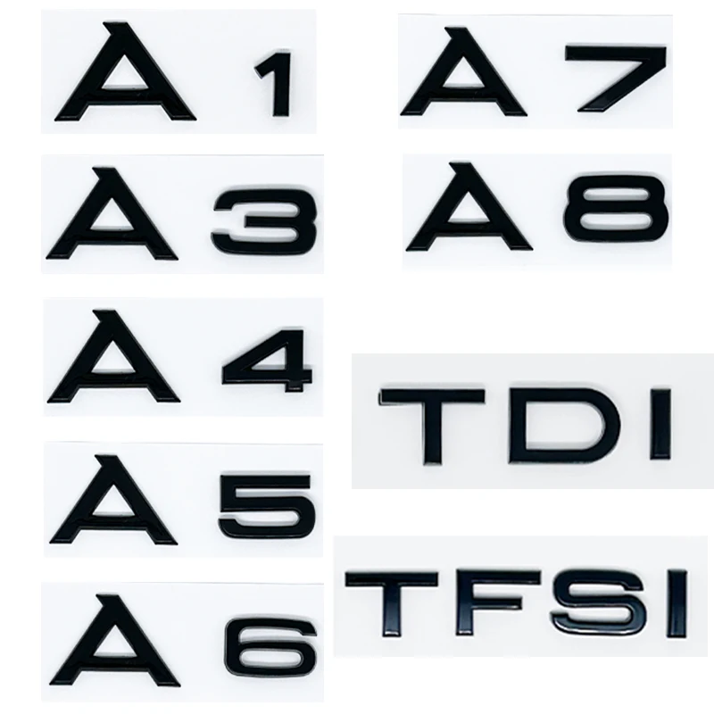 3D ABS Black S Line A1 A3 A4 A5 A6 A7 A8 TDI TFSI Logo Emblem Auto Badge Trunk Decal For Car Fender Sticker Accessories
