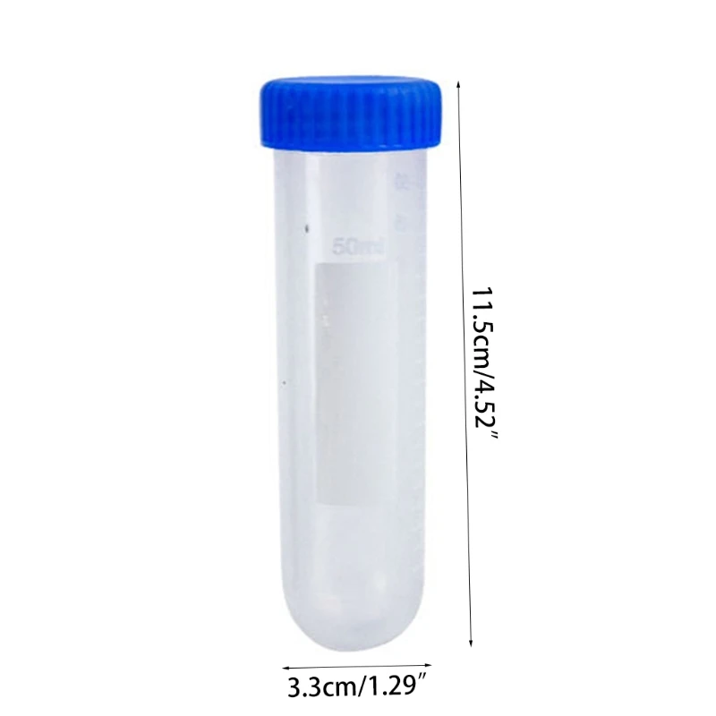 3Pcs Clear 50ml Centrifuge Tubes Set Lab Test Container Graduated Scales Anti-leaking Screw for Student Experiment