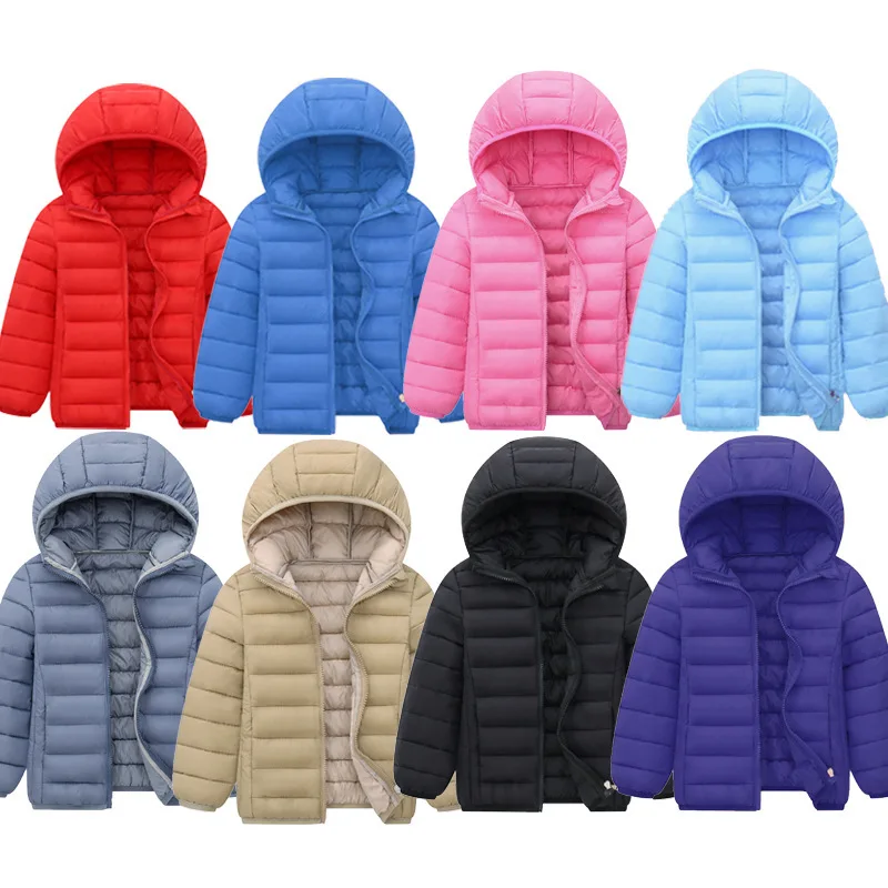 4-16 Years Girls Boys Down Jacket Autumn Coats Children Clothing Kids Hooded Down Cotton Outerwear Boys Warm Snowsuit Jackets
