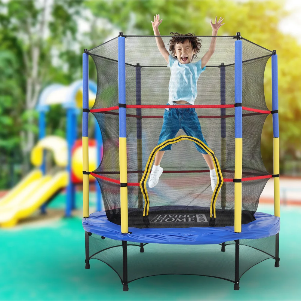 4.5ft Children Trampoline with Safety Fence Outdoor Trampoline Park Game Fitness