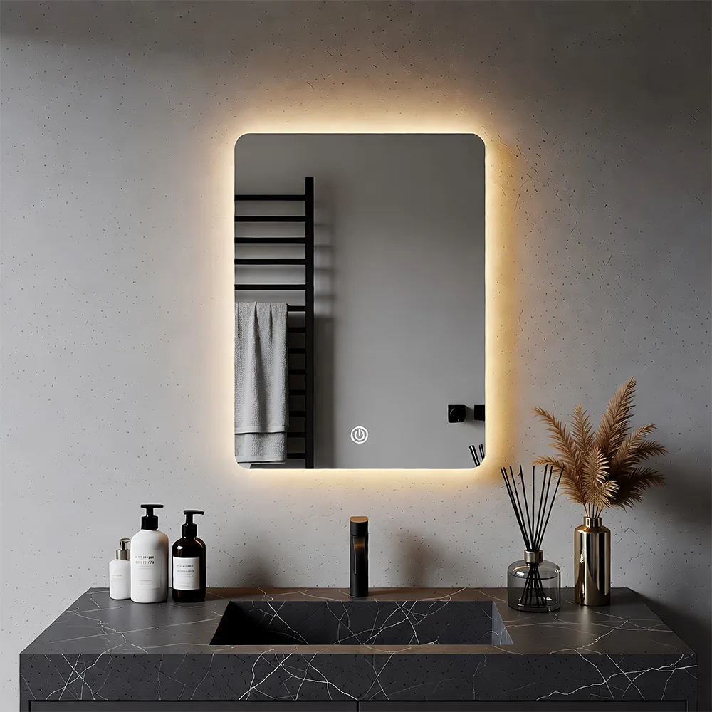 45x60cm Bathroom Wall Mirror Bathroom Mirror With Lighting Mirror With LED Light Touch switch And 3 Colors Dimmable