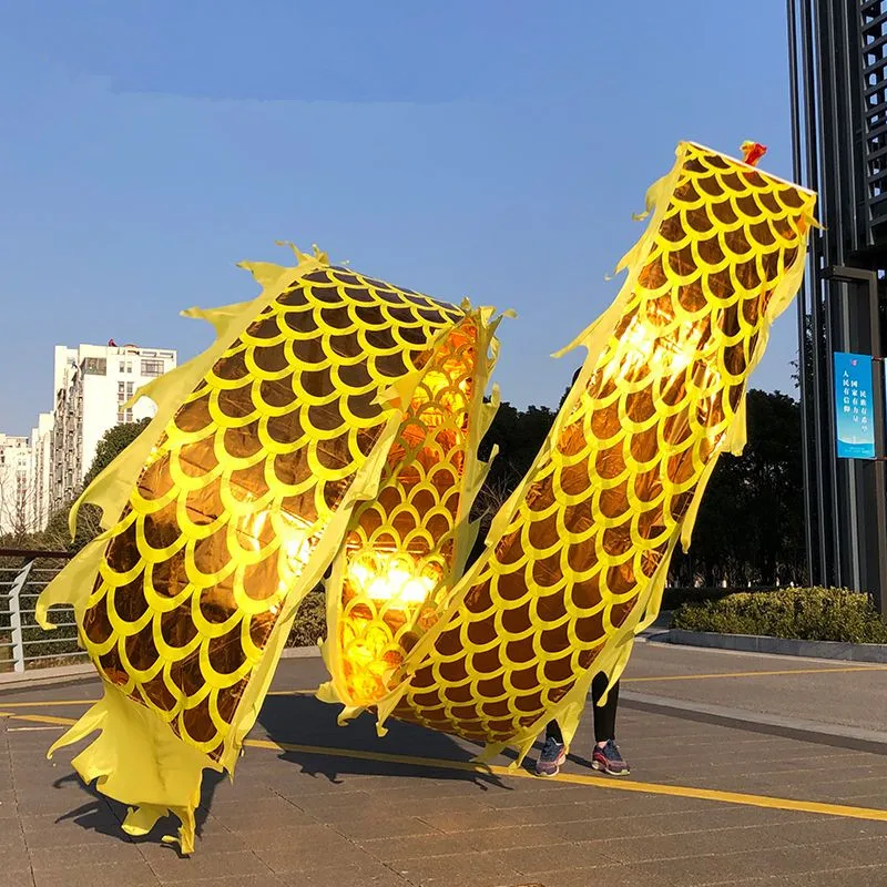 4/6/8/10m Double-sides Chinese Fitness Dragon Tail Accessories For Adults Gymnastics Exercise Prop Square Dance(Width 75cm)