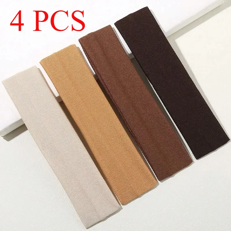 4PCS Solid Color Elastic Sports Headband with Wide Rim Yoga Sweat Wicking Headband Fashion Headband Hair Accessory 20cm Length