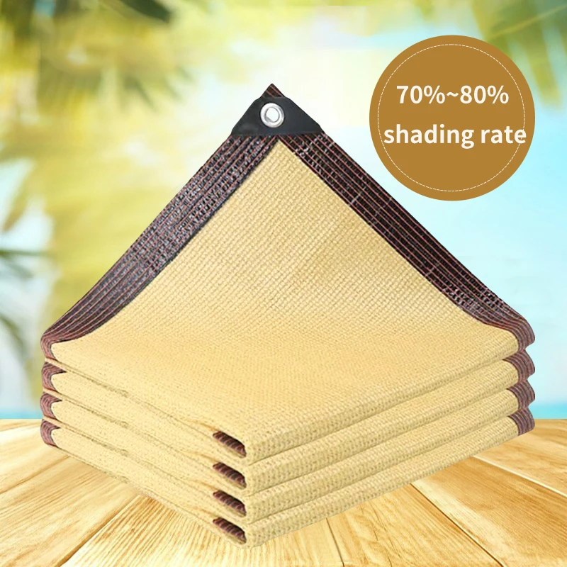 4x4m Outdoor Beige Car Tent Shading Mesh Camping UV Protection Awning Sun Shelters Car Tent Sunscreen Mesh Plant Car Sun Cover