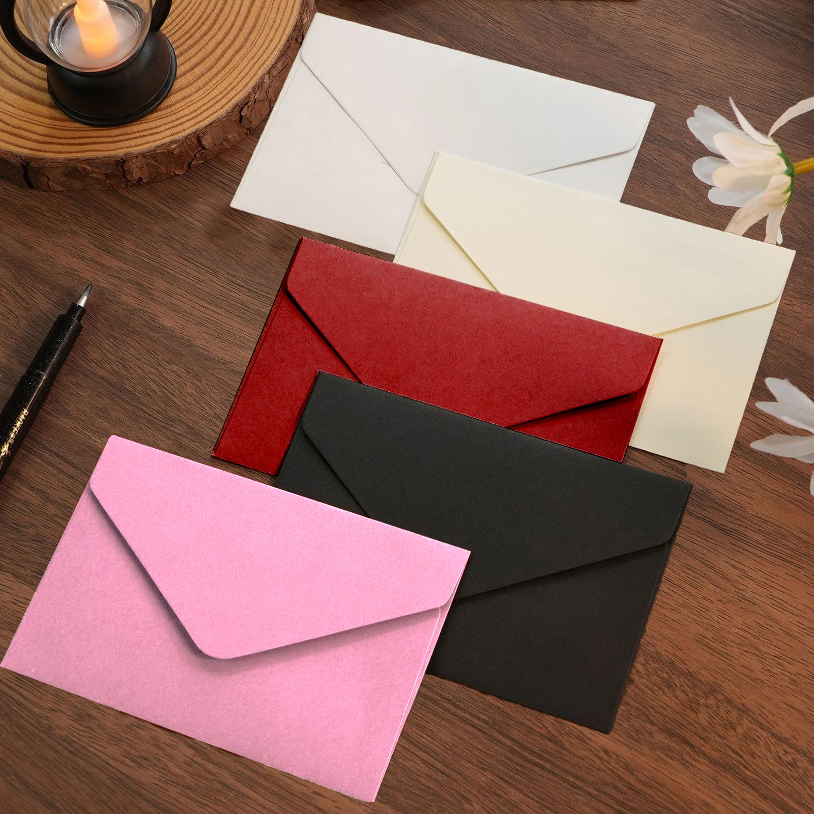 50/100PCS Classical Paper Window Envelopes - Premium for Wedding Invitations, Birthday Party & Gift Greeting Card Envelopes