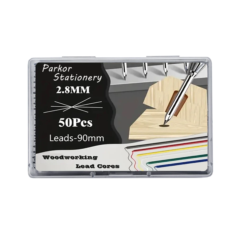 50/100pcs/box 2.8mm 2B Woodworking Pencil Replacement Lead Refill, Carpenter Marking Accessories for Construction Engineer Tool