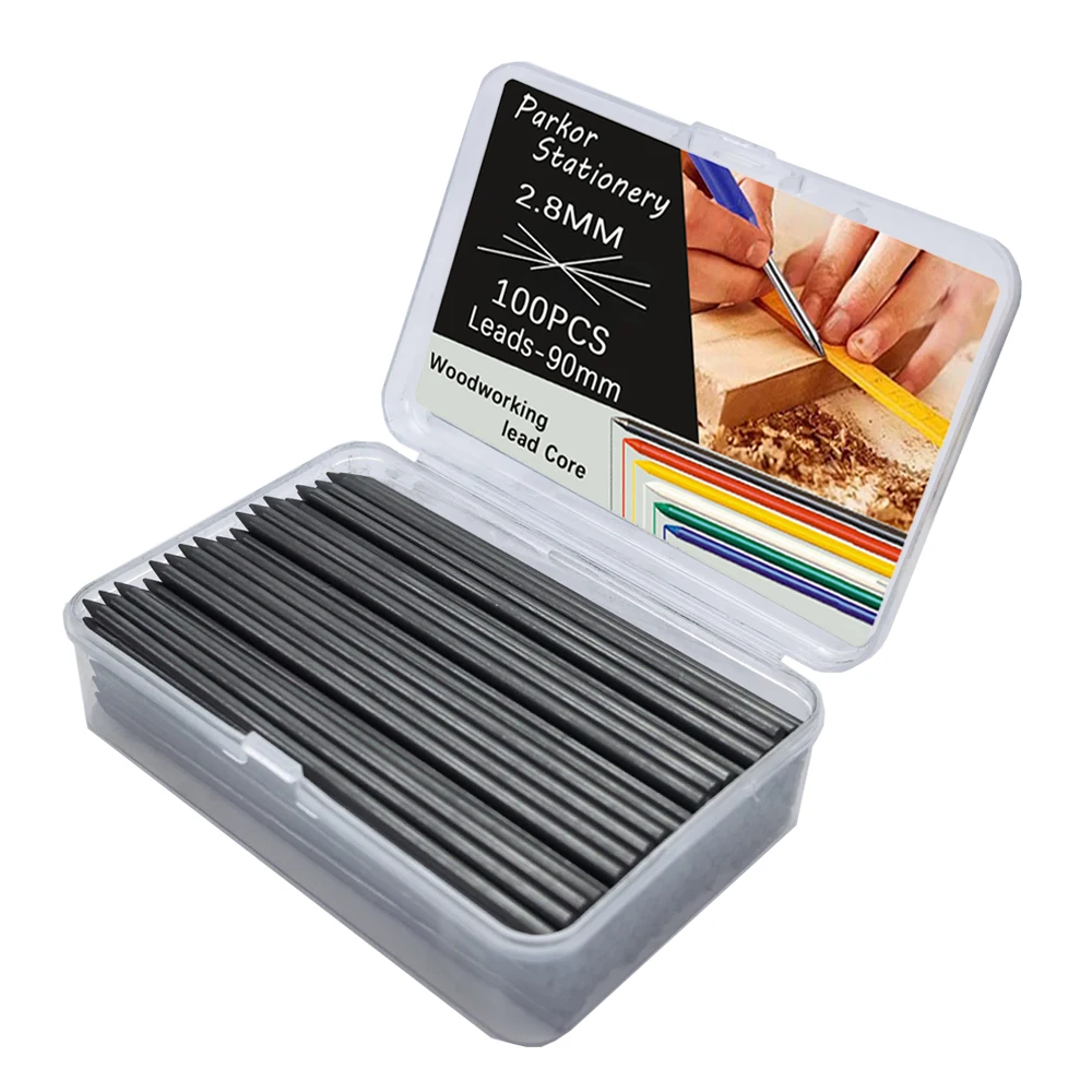50/100pcs/box 2.8mm 2B Woodworking Pencil Replacement Lead Refill, Carpenter Marking Accessories for Construction Engineer Tool