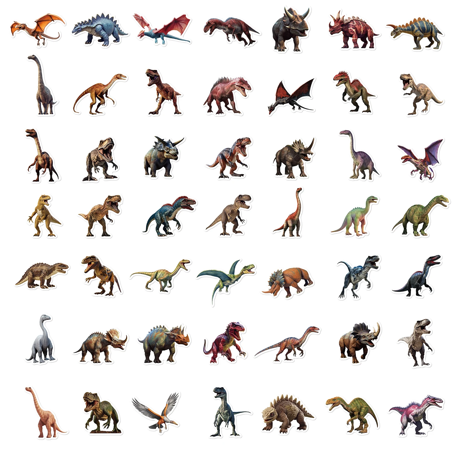 50PCS Jurassic Dinosaur Stickers Kids Toy Gift DIY Laptop Phone Suitcase Notebook Ancient Animal Sticker Graffiti Decals