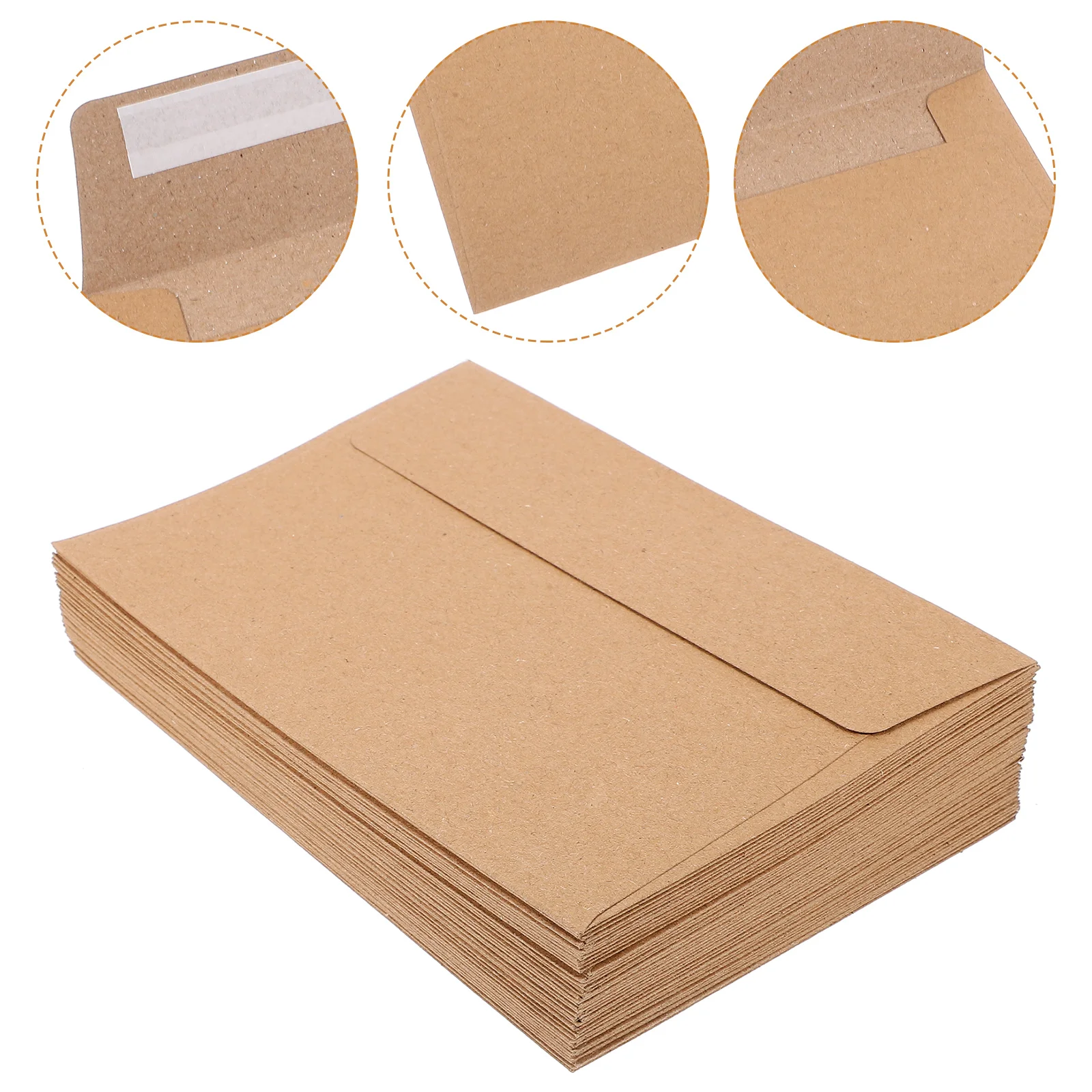 50Pcs Classical Kraft Blank Paper Envelopes Gift Card Envelope Vintage Greeting Card Envelopes For Wedding Party Invitation