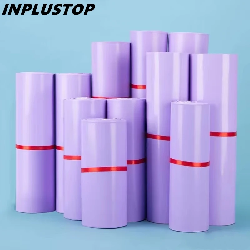 50Pcs Purple Courier Mailer Bags Packaging Poly Package Plastic Self-Adhesive Mailing Express Bag Envelope Postal Pouch Mailing