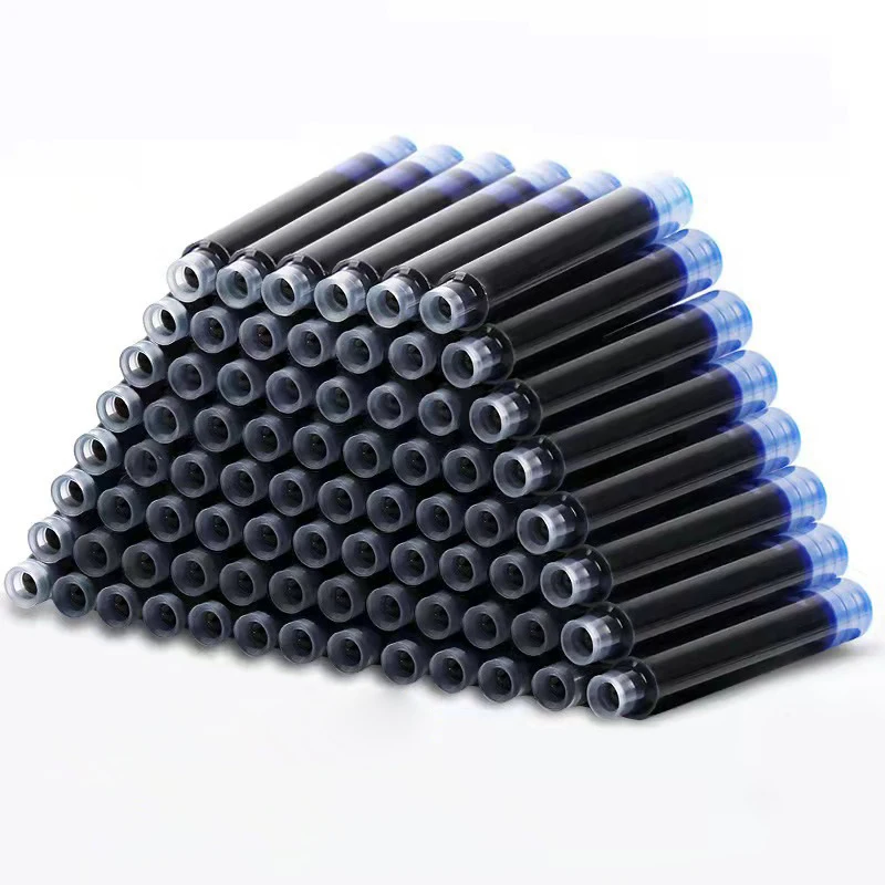 50pcs Fountain Pen Ink Cartridge Refills Bottle 4 Color Disposable Dia 3.4mm 2.6mm School Office Stationery Supplies CW-159
